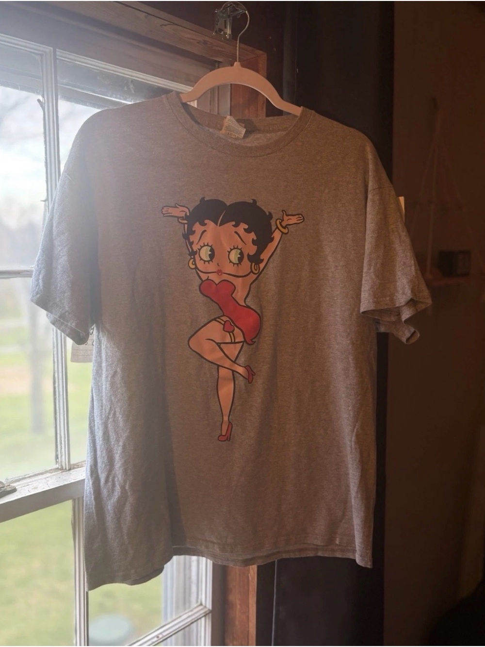 Delta Pro Weight T-Shirt in Heather Gray with Red Logo